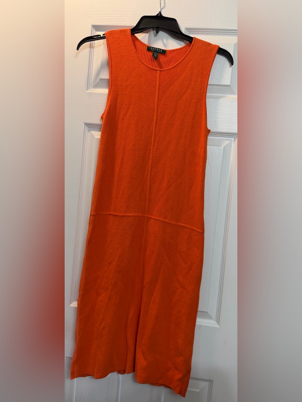 Ralph Lauren Orange Ribbed Sleeveless Dress